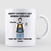 Happy Father's Day Human Servant Cat Dad Personalized Mug