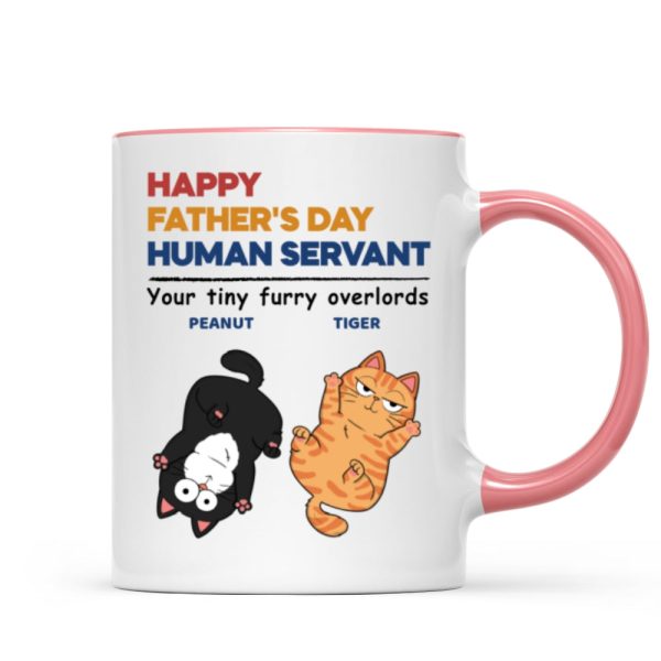 Happy Father's Day Human Servant Cat Dad Personalized Mug
