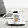 Happy Father's Day Human Servant From Your Tiny Furry Overlord, Personalized Mug, Gift For Cat Dad