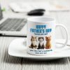 Happy Father's Day Human Servant Personalized Mug, Cute Cartoon Cats, Unique Father's Day Gift for Cat Dads