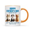 Happy Father's Day Human Servant Personalized Mug, Cute Cartoon Cats, Unique Father's Day Gift for Cat Dads