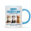 Happy Father's Day Human Servant Personalized Mug, Cute Cartoon Cats, Unique Father's Day Gift for Cat Dads