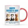Happy Father's Day Human Servant Personalized Mug, Cute Cartoon Cats, Unique Father's Day Gift for Cat Dads