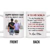 Happy Father's Day To My Dearest Son, Love And Devotion, Hearts And Cityscape - Personalized Custom Coffee Mug - SON034_MG