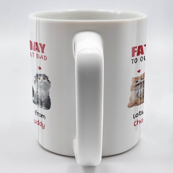 Happy Father's Day To Our Purrfect Cat Dad, Cats And Hearts - Personalized Custom Coffee Mug - DAD141_MG