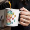 Happy Father's Day To The Best Dad We Love You, Footprints and Letters - Personalized Custom Coffee Mug - DAD038_MG