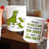Happy Father's Day To The Master Of Dad Jokes, Personalized Mug, Gift For Dad, Father's Day Gift, Dinosaur Dad And Kids Mug