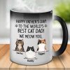 Happy Father's Day, We Meow You - Gift for Dad, Funny Personalized Color Changing Cat Mug