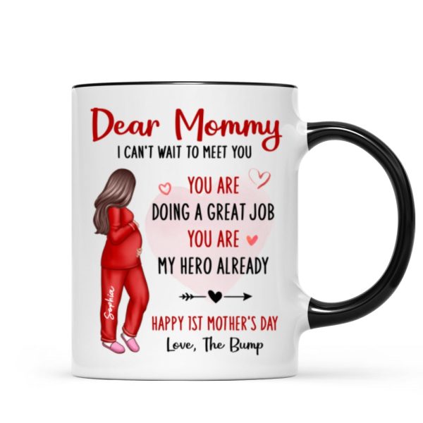 Happy First Mother's Day Pregnancy Mom From The Bump Personalized Mug