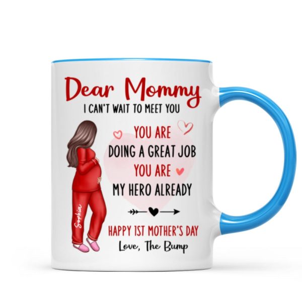 Happy First Mother's Day Pregnancy Mom From The Bump Personalized Mug