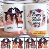 Happy Hallowine Besties Best Friends Halloween Personalized Mug