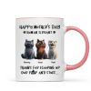 Happy Mother's Day Cat Mom, Thanks for Scooping My Poop, Personalized Stainless Steel Tumbler With Handle