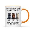 Happy Mother's Day Cat Mom, Thanks for Scooping My Poop, Personalized Stainless Steel Tumbler With Handle