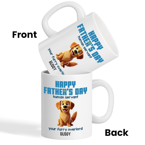 Happy Mother's Day Father's Day Human Servant Cartoon Funny Dogs Blue Tone Personalized Mug