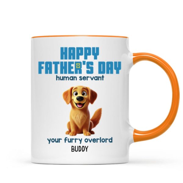 Happy Mother's Day Father's Day Human Servant Cartoon Funny Dogs Blue Tone Personalized Mug