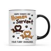 Happy Mother's Day Father's Day Human Servant Dachshund Hearts Personalized Mug