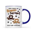 Happy Mother's Day Father's Day Human Servant Dachshund Hearts Personalized Mug