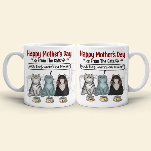 Happy Mother's Day From The Cats, Personalized Coffee Mug, Gift For Cat Mom, Mom's Little Cat Mug, Mother's Day Gift