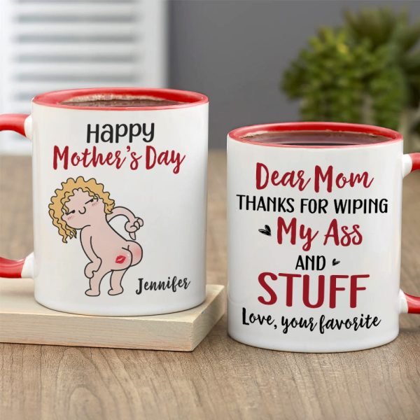 Happy Mother's Day, Gift For Mom, Personalized Mug, Funny Butt Mug, Mother's Day Gift