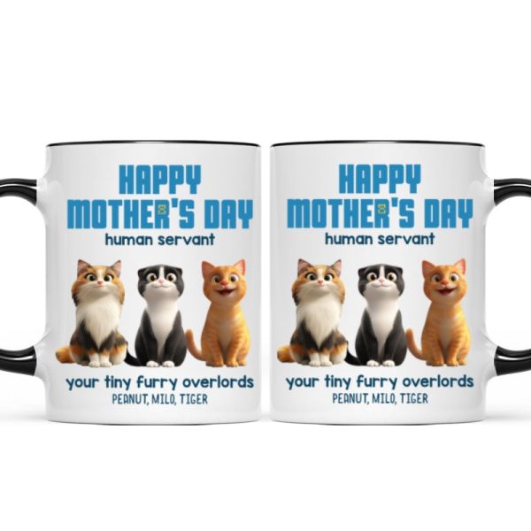 Happy Mother's Day Human Servant - Personalized Mug - Unique Gift for Cat Moms