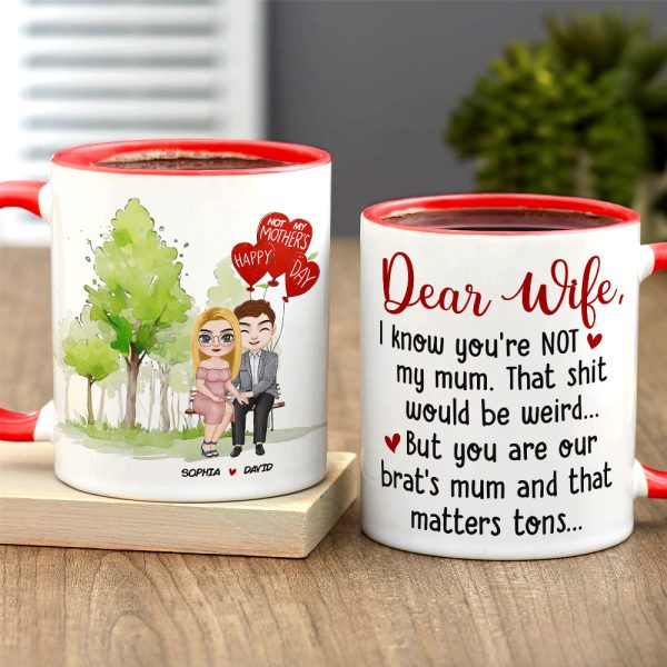 Happy Mother's Day, Personalized Couple Coffee Mug Wine Tumbler Accent Mug