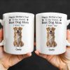 Happy Mother's Day! To the World's Best Dog Mom I Woof You, Dog and Paw Prints - Personalized Custom Coffee Mug - DGM003_MG
