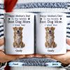 Happy Mother's Day! To the World's Best Dog Mom I Woof You, Dog and Paw Prints - Personalized Custom Coffee Mug - DGM003_MG