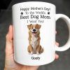 Happy Mother's Day! To the World's Best Dog Mom I Woof You, Dog and Paw Prints - Personalized Custom Coffee Mug - DGM003_MG