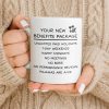 Happy Retirement Our New Benefits Package With Beach Chair And Palm Trees - Personalized Custom Coffee Mug - RETIRE031_MG