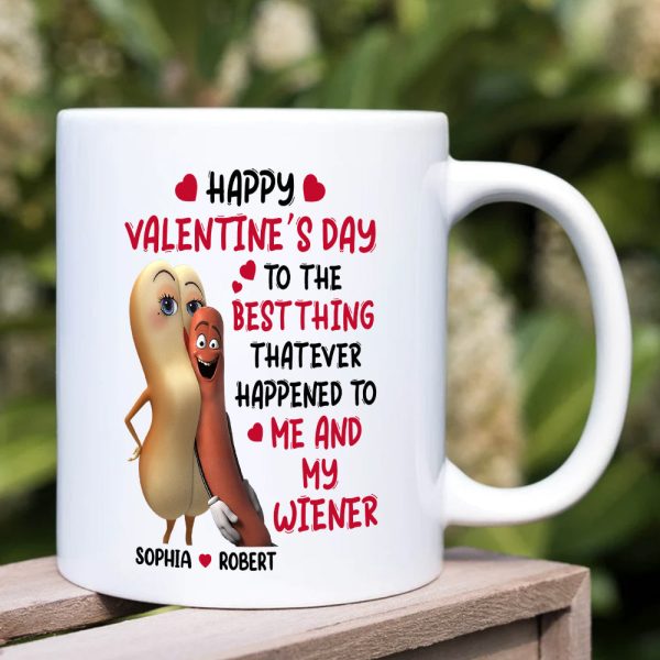 Happy Valentine's Day - Personalized White Mug - Gift For Couple HH01