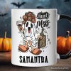 Haunt Mess Wine-Loving Ghost Personalized Mug, Funny Halloween Gift with Spooky Ghost and Custom Name