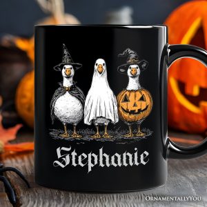 Haunting Honkers Goose Personalized Mug, Funny Halloween Costumes Gift with Custom Name