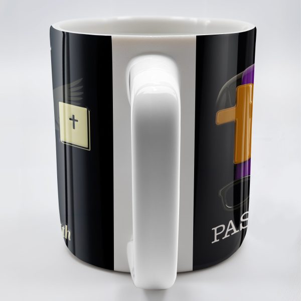 He Is Father Brave Like David, Warrior Like Joshua, Smart Like Joseph, Wise Like Solomon, Cross and Bible - Personalized Custom Coffee Mug - FTH071_MG