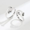Heart Hand Hug Adjustable Ring for Couples