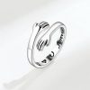 Heart Hand Hug Adjustable Ring for Couples
