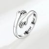 Heart Hand Hug Adjustable Ring for Couples