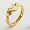 Heart Hand Hug Adjustable Ring for Couples