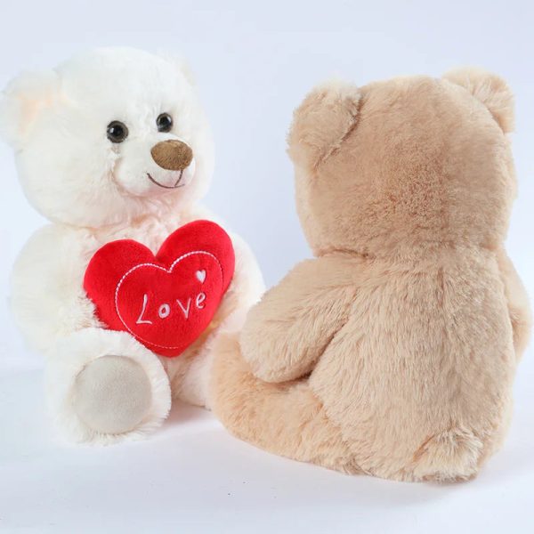 Heart Print Bear and Dog Plush Doll