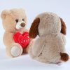 Heart Print Bear and Dog Plush Doll