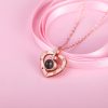 Heart Projection Necklace with I Love You in 100 Languages