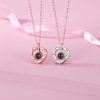Heart Projection Necklace with I Love You in 100 Languages