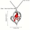 Heart Shaped Cardinal Pendant Necklace
