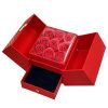 Heart-Shaped Pendant Necklace with Red Rose Gift Box