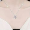 Heart-Shaped Pendant Necklace with Red Rose Gift Box