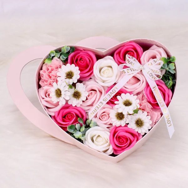 Heart-Shaped Rose Gift Box Foam Artificial Roses for Valentine’s Day and Special Occasions