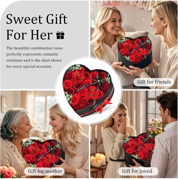 Heart-Shaped Rose Gift Box Foam Artificial Roses for Valentine’s Day and Special Occasions