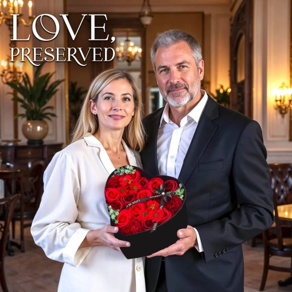 Heart-Shaped Rose Gift Box Foam Artificial Roses for Valentine’s Day and Special Occasions