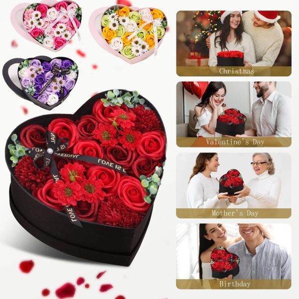 Heart-Shaped Rose Gift Box Foam Artificial Roses for Valentine’s Day and Special Occasions