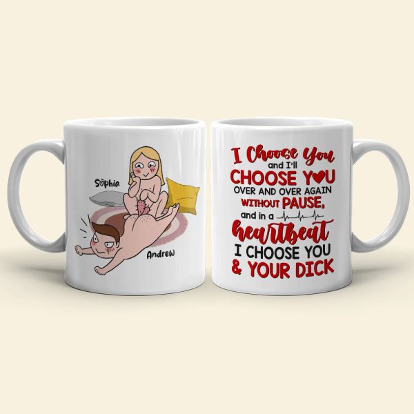 Heartbeat I Choose You, Personalized Coffee Mug, Funny Couple, Gifts For Couple