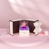 Heartbeat Pendant Necklace with Teddy Bear and Rose Gift Box